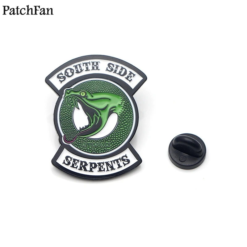 

20pcs/lot Patchfan riverdale SNAKE Metal Zinc Enamel pins Trendy medal para backpack clothes bag brooches badges men women A1788