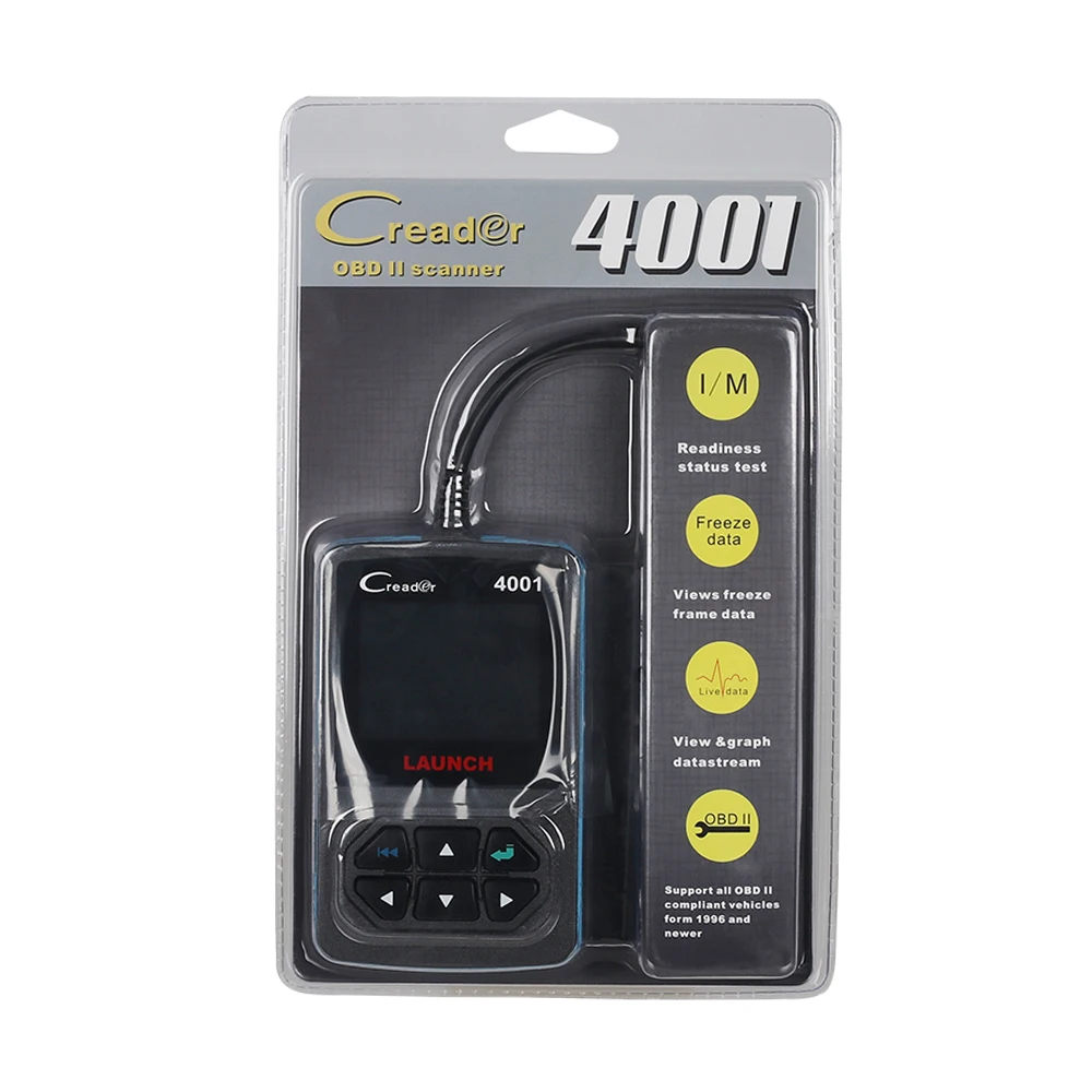 LAUNCH OBD2 Creader 4001 CR4001 считыватель кодов Профессиональный автоматический диагностический инструмент для Kia/для Toyota/для mazda бесплатное обновление онлайн