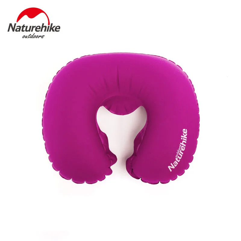 

Naturehike Travel Kit U Shape Inflatable Memory Neck Pillow Massage Protect Headrest Car Flight Travel Soft Cushion Blue Brown