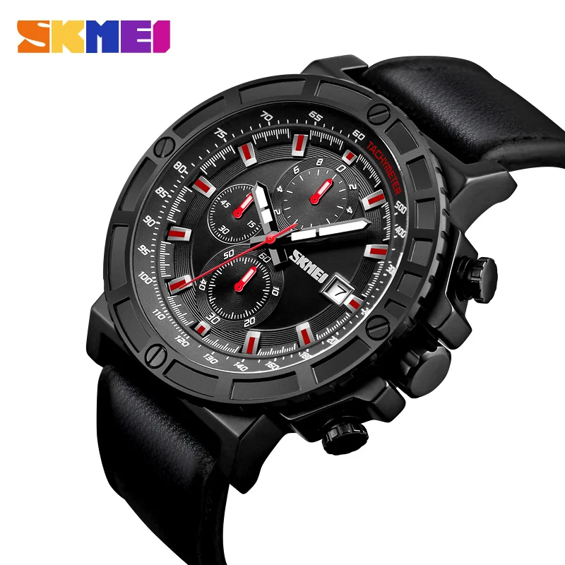 

SKMEI Mens Watches Top Brand Luxury Waterproof Date Quartz Watch Men Military Leather Sports Watches Man Clock Relogio Masculino