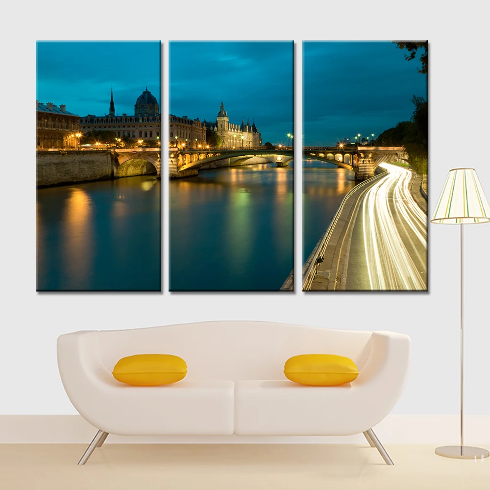 3 Pieces/sets Canvas Art Paintings London Night View Nordic panels HD Decorations For Home Wall Prints Canvas\A320 | Дом и сад