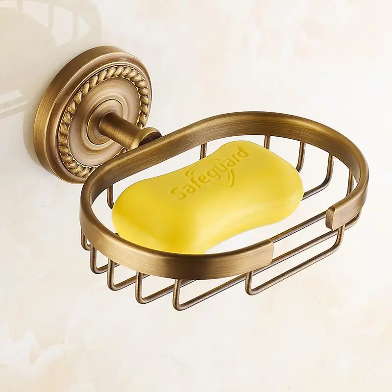 AUSWIND Винтаж soild латунная щетка Товары для ванной комнаты бронзовые античные классические настенные аксессуары для ванной комнаты - Цвет: soap net