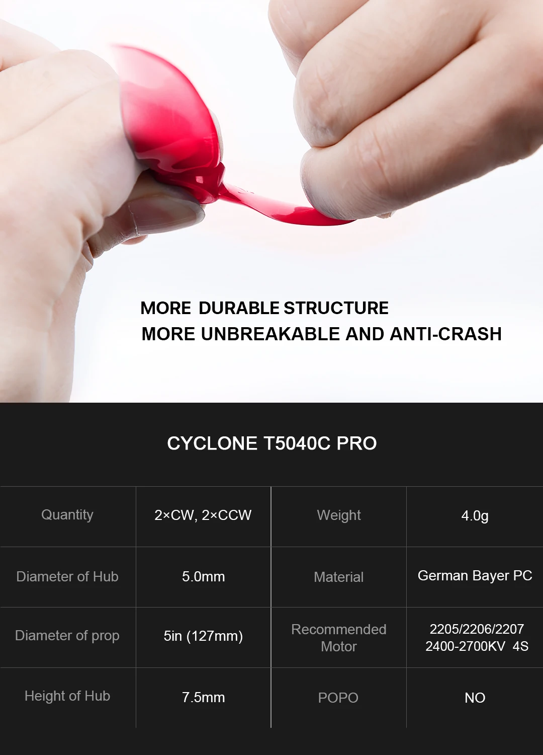 Ccw para rc Atualizado Dalprop Cyclone 5040 5x4x3 Lâmina Popo Hélice cw Drone Fpv Corrida T5040c Pro 6 Atualizado dalprop cyclone t5040c pro 5040 pro