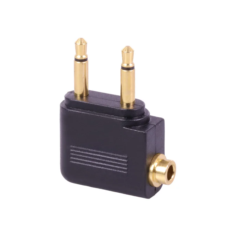 50PCS Mono Jack 3 5 Gold plated Airplane Headphone Audio Converter Double 3 5mm Mono Plug to 3 5mm Dual Channel Stereo Jack