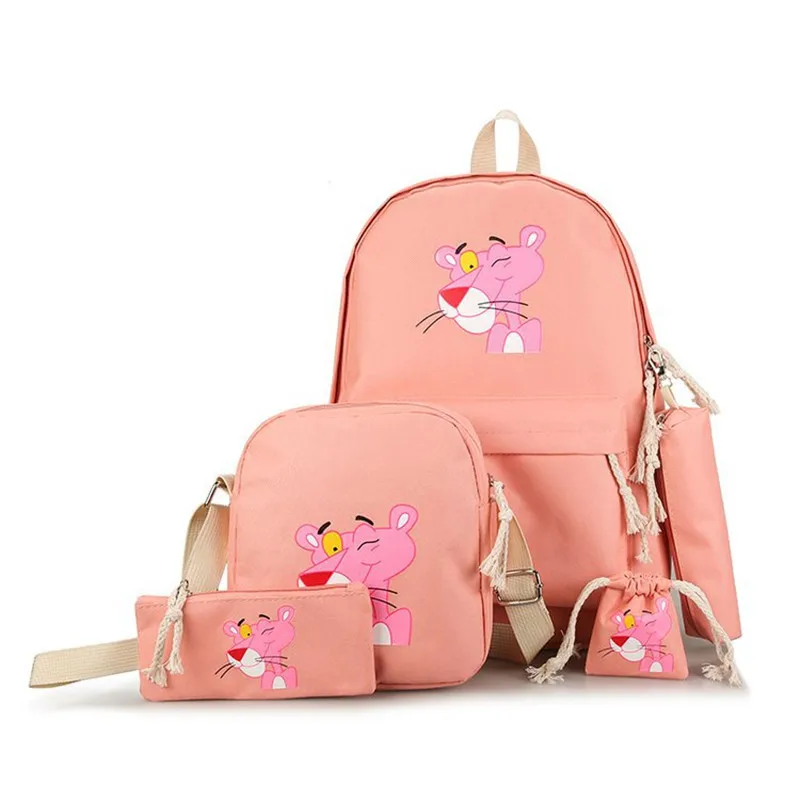 Mochila De mujer de dibujos animados de Pantera Rosa Linda Mochila escolar de lona para niñas bordada Mochila de viaje de mujer Mochila de Mochila Mochila De mujer de dibujos animados de Pantera Rosa Linda Mochila escolar de lona para niñas bordada Mochila de viaje de mujer Mochila de Mochila