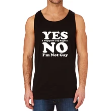 Loo show Yes I поддерживает права геев забавные Летние тренировки майка для мужчин