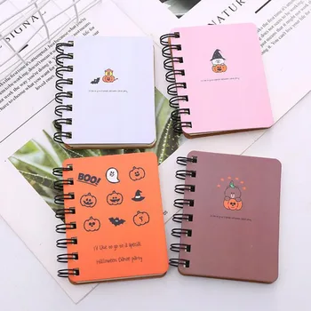 

1 Pcs Kawaii Halloween Day Pumpkin Daily Party Supplies Spiral Notebooks Day Plan Diary Notepads Meno Pad School Stationery