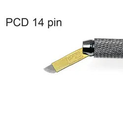 50 шт PCD 14 иглы конические Microblading Blade 14 pin татуировки иглы для перманентного макияжа ручка-держатель игл машинка для бровей