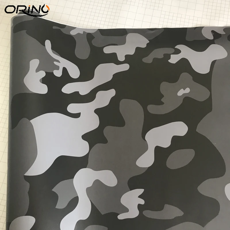 Black Grey Camouflage Vinyl Film Sticker-4