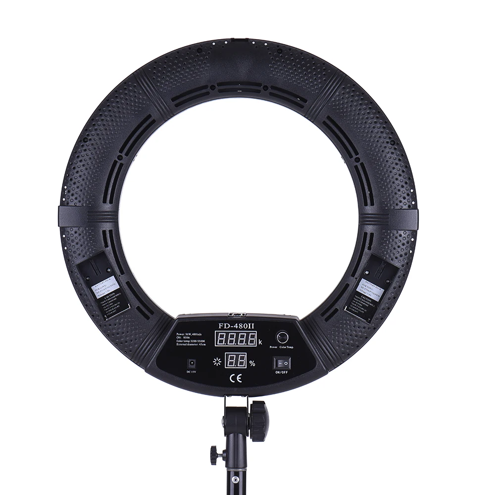 Yidoblo FD 480II black Bi color Photo Studio Ring светильник LED Video Lamp Day ing 96W 5500K 480LED цифровые лампы s|ring
