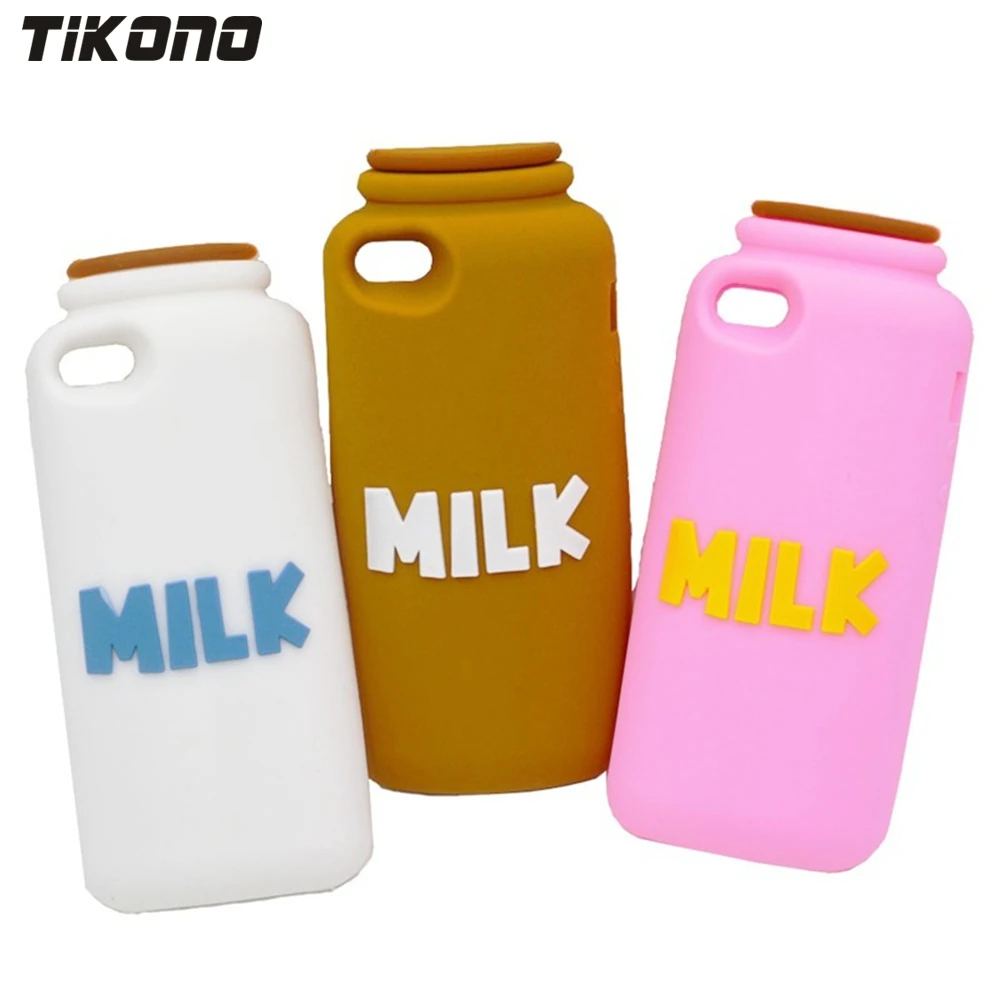 

Tikono Cute Fun 3D Milk Bottle Case Shape Soft Silicone Phone Protective Back Cover Case for iPhone 5 5S Cell Phone Protection