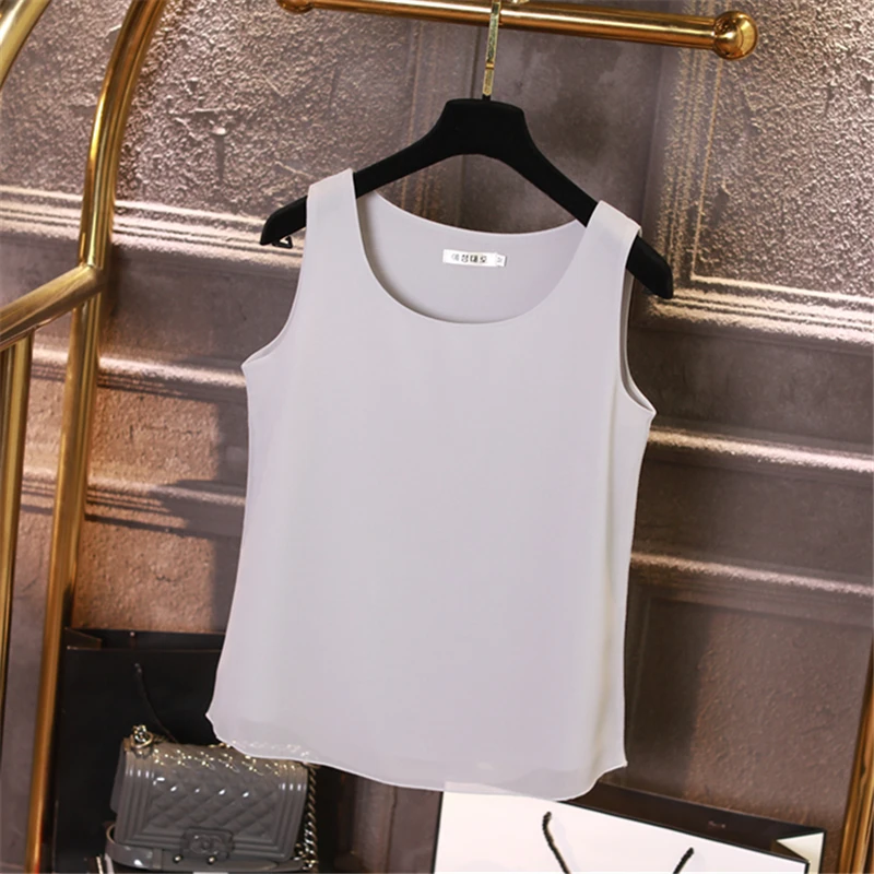 Banerdanni المرأة بلوزة 2019 جديد الصيف بلا أكمام س الرقبة عارضة الإناث البلوزات زائد حجم 4XL بلون الشيفون قمصان