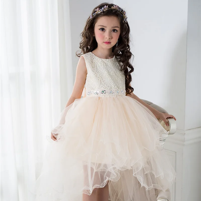 

Elegant Formal Girls Dress Wedding Princess Layers Fancy Flower Girl Vestido 2019 Girls Clothes 3 4 10 12 Years Old RKF174014