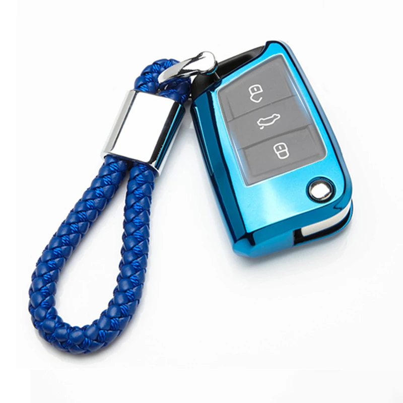 

TPU Car Key Case Cover For Skoda Octavia A7 For VW Golf 7 MK7 Polo For Seat Leon FR Ibiza Altea Protection Key Shell Skin Bag