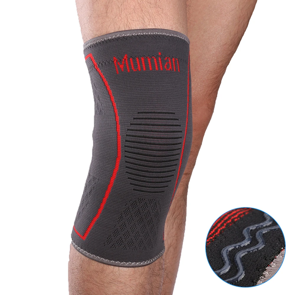 Mumian A09 Silicone Elastic Sports Leg Knee Support Brace Wrap Protector Pads Kneepads Sleeve