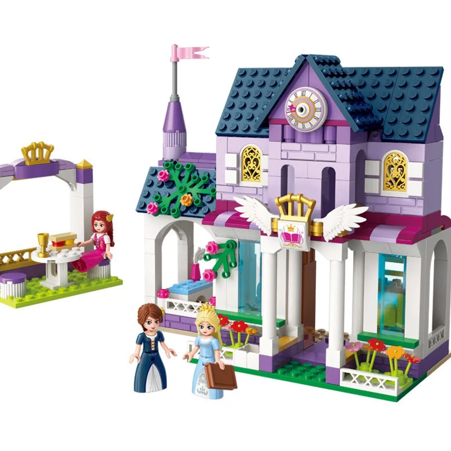 

487PCS Assemble Girls Series Happy town Legoed Friends Figures Building Blocks Educational Toys For Children Compatible Legoed