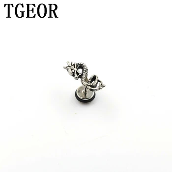 

free shipping charm wholesale illusion cheaters earring 20pcs 16G Stainless Steel DRAGON ear piercing fake plugs