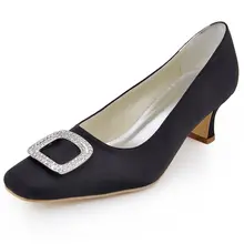 Mitte jäten heels dame karree brautpumpen retro stil partei schuhe kristall schnalle pumpen luxus design RR-185 YY