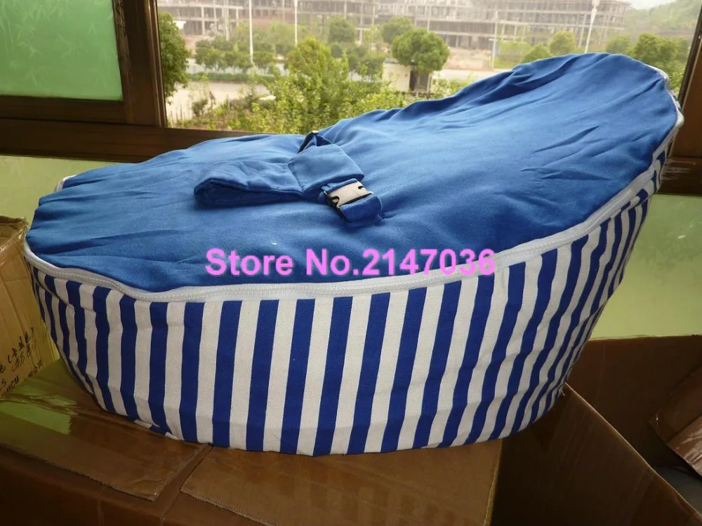 Blue stripes cotton fabric Baby bean bag sleeping chair, Promotion cheap price kids beanbag sofa beds Blue stripes cotton fabric Baby bean bag sleeping chair, Promotion cheap price kids beanbag sofa beds