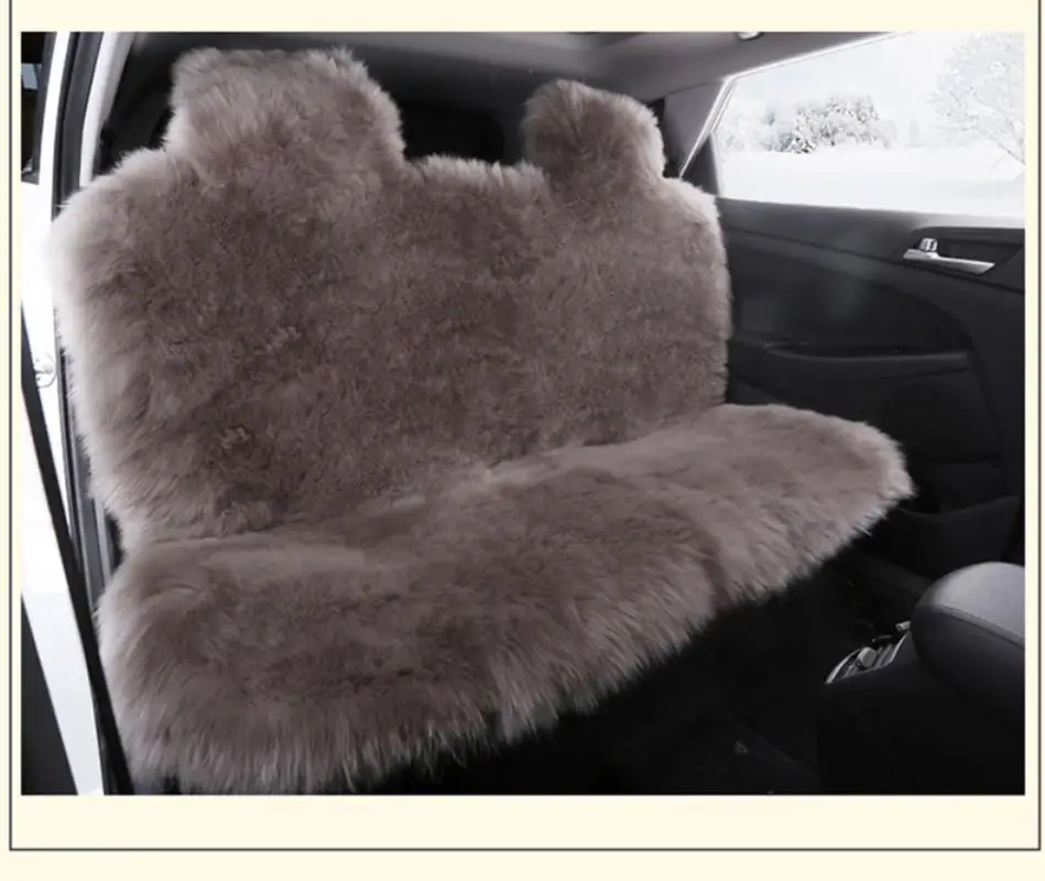 JXLCLYL 100% Australian Pure Natural Fur Seat Cover 5 Seats Whole Vehicle Seat Cover Sheepskin Winter Car Cushion