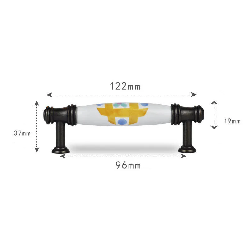 2 шт Керамические ручки для ящика, детские ручки для ящика, дверные ручки для шкафа, ручки для шкафа, размер 96 мм(с винтами