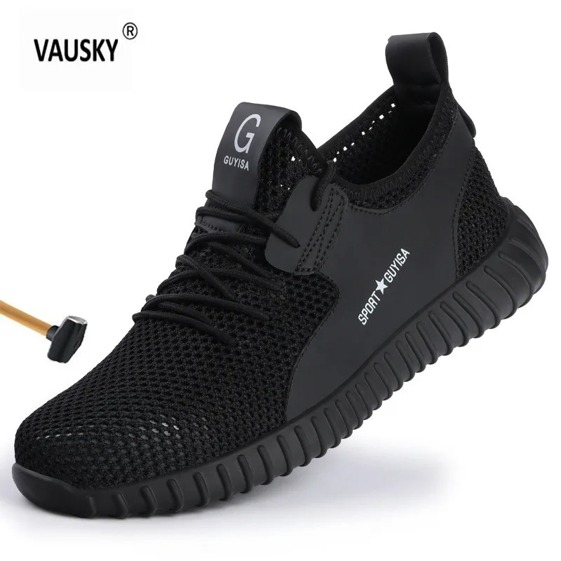 VAUSKY Men's Work Safety Shoes Outdoor Steel Toe Footwear Military Combat Ankle Boots Indestructible Stylish breathable Sneakers