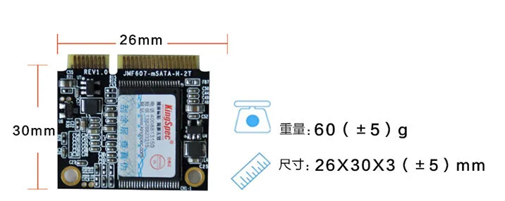 ACSC2M032mSH Kingspec Мини pcie половина mSATA SSD 32 ГБ SATA II/III модуль ssd твердотельный жесткий диск msata для ноутбуков планшетных ПК