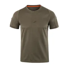 Американская городская Повседневная Военная тактическая футболка, выхлопывающая пот-Абсорбирующая круглая горловина, быстросохнущая Боевая Мужская эластичная силовая рубашка, S-2XL