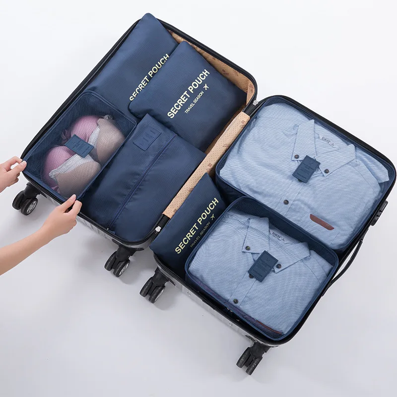 Новая ткань Оксфорд 7 шт./компл. сетчатая, для путешествий сумка в сумке органайзер для багажа Упаковка объемный органайзер для одежды обувь дорожные аксессуары - Цвет: 5