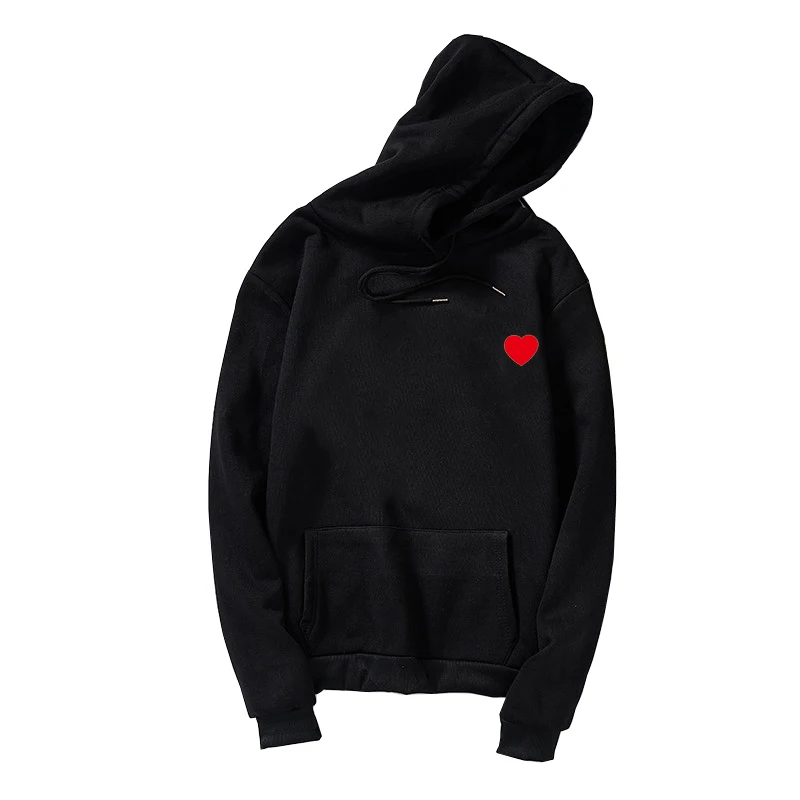 Hoodies Women Men Long Sleeve Heart Print Hooded Streetwear Casual Harajuku Fleece Loose Kawaii Unisex Sweatshirt Korean Clothes (1)