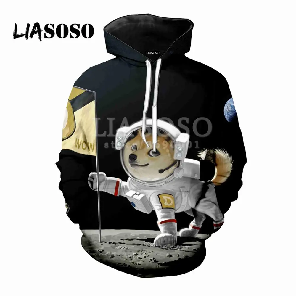 LIASOSO прикольные shiba Inu Doge собака уход за кожей лица 3D принт Для женщин Для мужчин Толстовки с капюшоном толстовки пуловер свободного покроя в стиле «хип-хоп» X0485