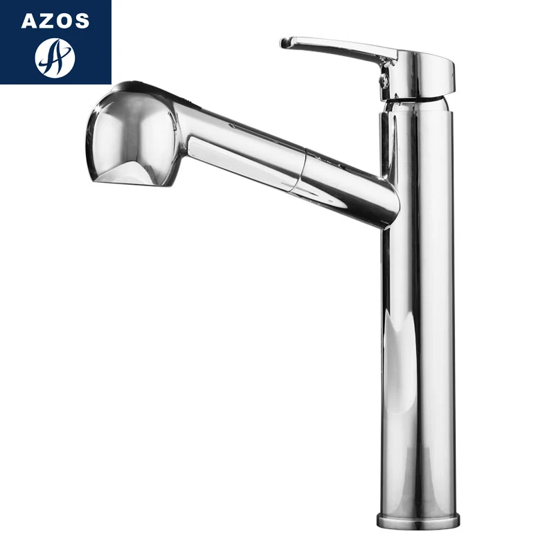 

Azos Basin faucet Pull-out Wash Basin Brass Chrome Cold and Hot Switch Single Function Basin Above Counter Basin Shower Room Rou