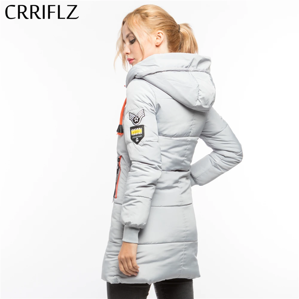 

CRRIFLZ Winter Collection Fashion Thick Warm Winter Jacket Women Hooded Coat Parkas Female Jacket Coat Slim Snow Wear