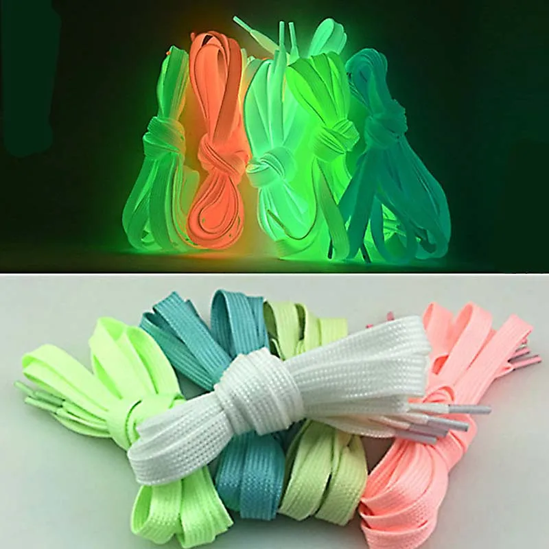 

6 Pairs 100 cm Luminous Ladies Shoes Shoelace Glow In The Dark Colorful Fluorescent Sport Shoe Laces Shoelace for Women Men LB