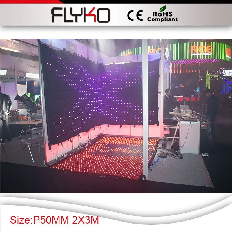 2*3 м p50mm RGB света led ткань видеоэкран
