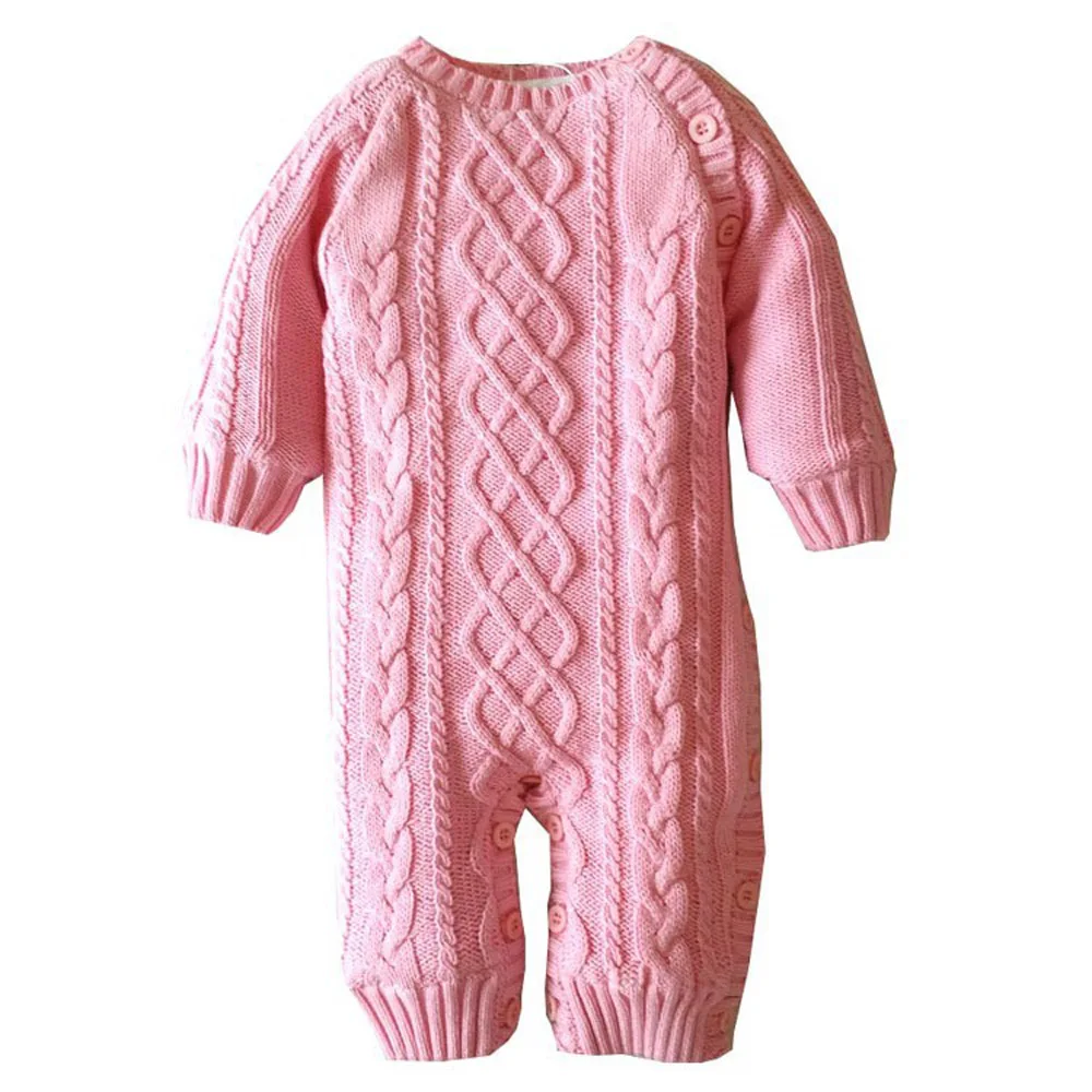 

New O-Neck Warm Jumpsuit Red Overalls Tee Solid Thick Cotton Winter&Autumn Baby Rompers Newborn Boys Girls Clothes CL0735