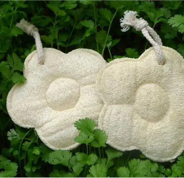 3 pcs Loofah Bath Towel Flower Bath Rub Home Art Loofah Natural Bath