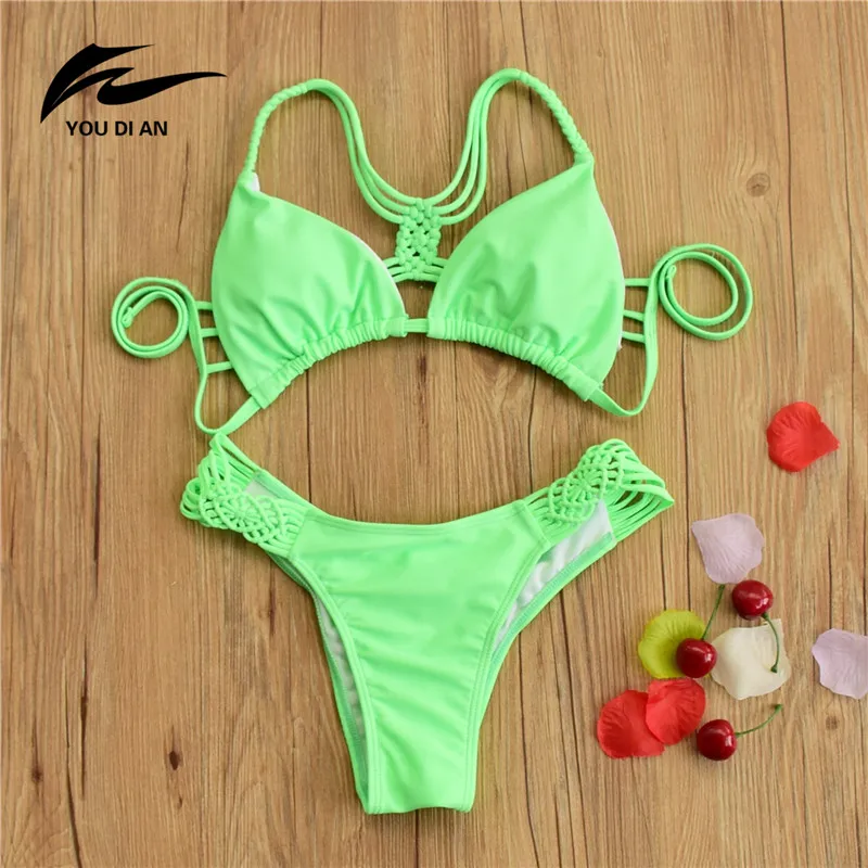 Бикини 2017 мягкий maillots де bain triangle bikinis низкой талией женщин купальники женские