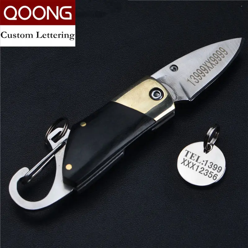 

QOONG 2019 Multifunction Fruit Knife Key Chain Ring Holder Pocket Knife Keychain Tool Keyring Man's Strap Keyholder 11-002