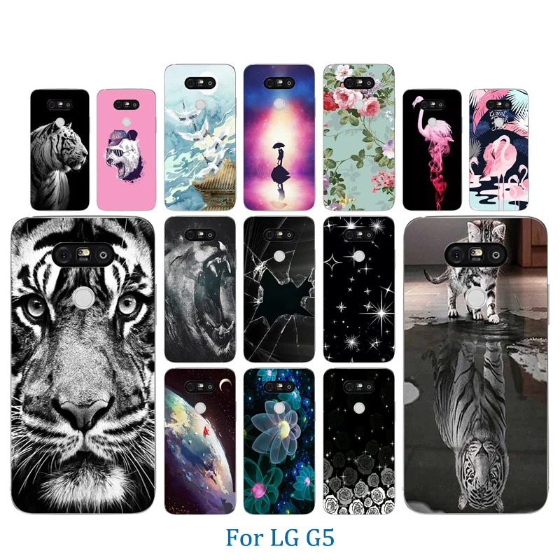 5.3 inch For LG G5 Phone Case Luxury Soft Silicone Back Cover Tiger Pattern Bag for Lg Funda Fexible Matte Clear Shell |