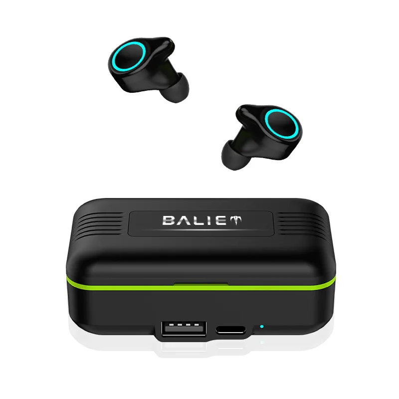 LEORY TWS Wireless bluetooth 5.0 Earphone HiFi Stereo Smart Touch Noise Reduction Headset Power Bank Bilateral Call