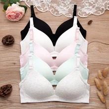 SVOKOR pamuk pürüzsüz ince kablosuz iç çamaşırı sutyen seksi toplama küçük sutyen kadınlar için Push Up katı sütyen