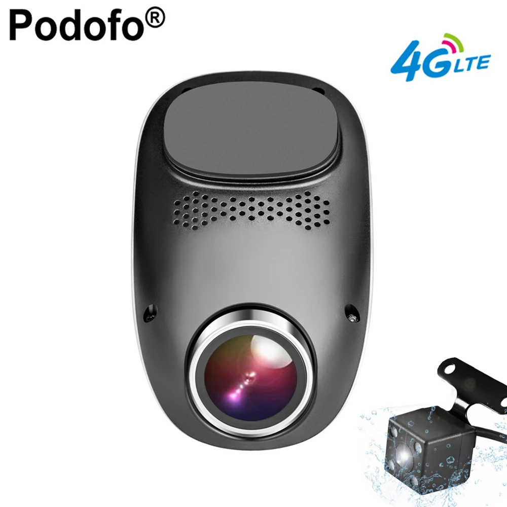 Podofo 4G Dash font b Camera b font Android GPS ADAS Registrator Dual lens Dash cam