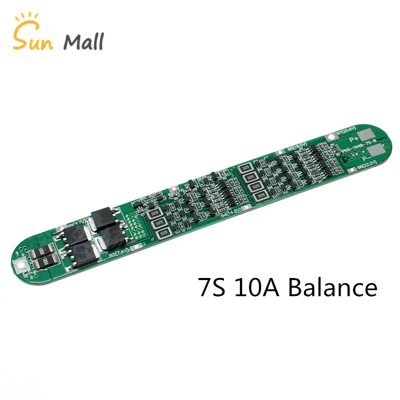 7S 10A BMS 26V непрерывная с балансом 18650 верхняя специальная Защитная панель батареи |