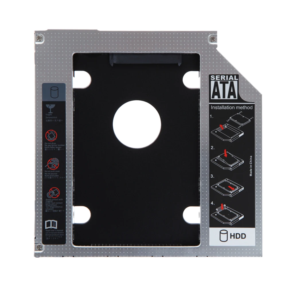 Магниевого сплава 2nd мм 9,5 мм SATA Serial ATA HDD SSD шкатулка Bay для тетрадь Оптический отсек Optibay жесткий диск корпус