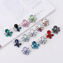 LUBOV Симпатичные Красочные Хрустальные сережки-гвоздики большие Стразы инкрустированные женские серьги для пирсинга Рождественский подарок вечерние ювелирные изделия