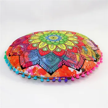 

Indian Mandala Floor Pillows Round Bohemian Cushion Pillows Cover Case Cushions