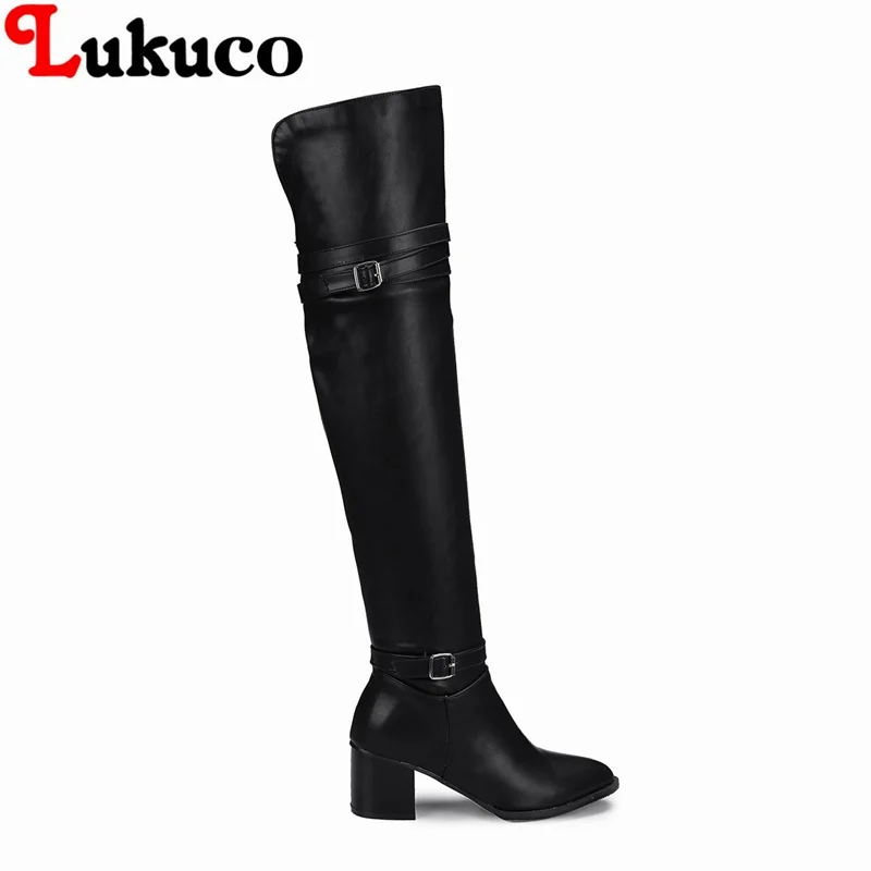 

2018 concise style over-the-knee boots large size 38 39 40 41 42 43 44 45 46 47 48 buckle design pointed toe women sexy shoes