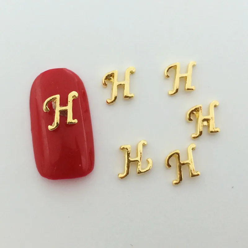 10pcs/bag Japan 3D Nail Art Decoration Silver and Gold Metal Nail