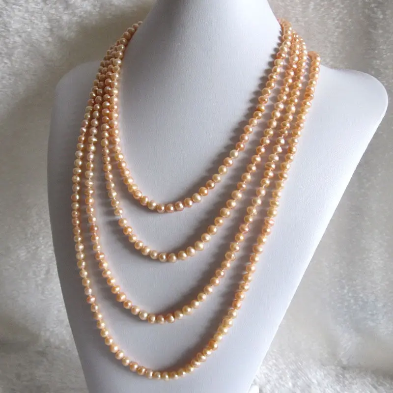 

100" 7-8mm Pink Freshwater Pearl Strand Necklace